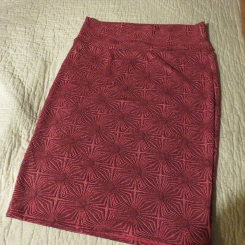 Orange and Black Design Pencil Skirt/ Lularoe/Sz L